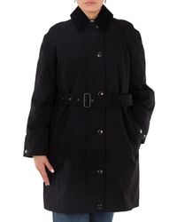 Burberry - Cotton Ekd Embroidered Waxed Coat, Brand Size 12 (Us - Lyst