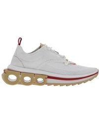 Ferragamo - Nima Knit Gancini Low-Top Sneakers - Lyst