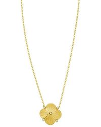 Tresorra - 14K Diamond Clover Pendant Necklace - Lyst