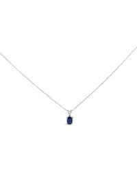 Haus of Brilliance - 14K 6X4Mm Oval Shaped Shaped Sapphire Solitaire Pendant Necklace - Lyst