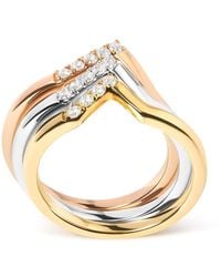 Haus of Brilliance - 14K 1/4 Cttw Diamond Geometrical Chevron V Stackable Band Ring Set (G-H, Si1-Si2) - Lyst