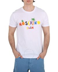 Moschino - Swim Cotton Logo Print T-shirt - Lyst
