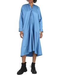 MM6 by Maison Margiela - Ladies Prussian Asymmetric Cotton Shirt Dress - Lyst