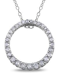 Amour - 1/3 Ct Tw Diamond Circle Pendant With Chain - Lyst
