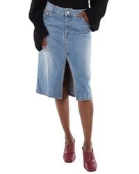 Stella McCartney - Falabella Chain Denim Skirt - Lyst