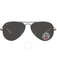 Ray-Ban - Aviator Metal Ii Polarized Black Aviator Sunglasses - Lyst