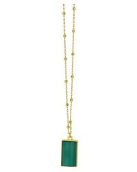 Tresorra - 14K Malachite Geometric Gem Rectangle Pendant Necklace - Lyst