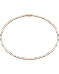 Swarovski - Matrix Tennis Necklace, Round Cut, 18K Rose Finish - Lyst