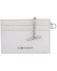 McQueen - Cognac Crackled Leather Card Holder Sling - Lyst