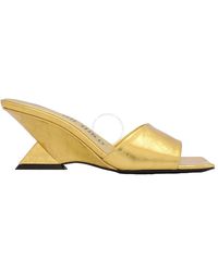 The Attico - Ladies Cheope 60 Mm Metallic Leather Wedge Mules, Brand Size 37 Us - Lyst