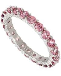 Swarovski - Rhodium Plated Round Cut Matrix Ring, Size 50 - Lyst