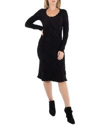 Burberry - Aran Long-Sleeved Flared Knitted Dress - Lyst