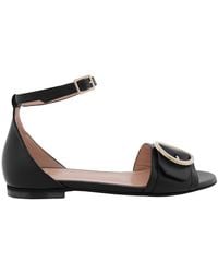 Bally - Catrina Leather Flat Sandals - Lyst