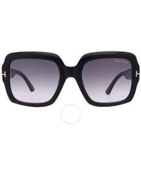 Tom Ford - Kaya Smoke Gradient Square Sunglasses Ft1082 01b 54 - Lyst