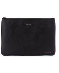 Kiton - Nylon Clutch Bag With Iconic Logo Embroidery - Lyst