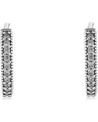 PANDORA - Hoop Earrings With Clear Cubic Zirconia, 15 Mm - Lyst
