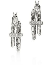 John Hardy - Spear Hoop Earrings, Diamonds, Small - Lyst