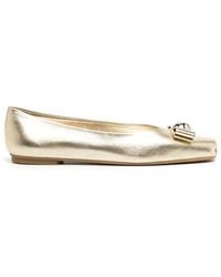 Ferragamo - Pina Leather Ballet Flat - Lyst