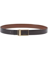 Ferragamo - Reversible Rectangular Buckle Belt - Lyst