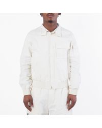 Ferragamo - Ferragamo Standing Collar Zipped Linen Jacket - Lyst