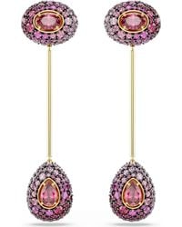 Swarovski - Sublima Pear Cut, 18K Finish Drop Earrings - Lyst