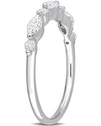 Amour - 1/2 Ct Dew Created Moissanite Semi-Eternity Ring - Lyst