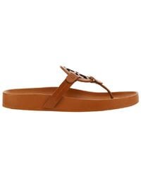 Tory Burch - Miller Cloud Leather Thong Sandals - Lyst