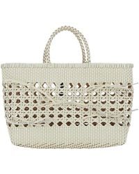 OSOI - Handbag Biscuit Tote With Double Round Handles And Ecoleather Intreccio Design For - Lyst