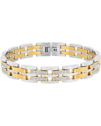 Robert Alton - 1Ctw Diamond Stainless Steel With Finish Link Bracelet - Lyst