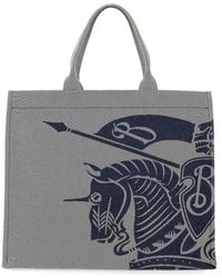 Burberry - Ekd Cotton Blend Tote Bag - Lyst