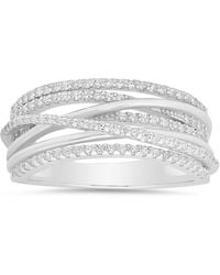 Kylie Harper - Sterling Crossover Statement Cz Ring - Lyst