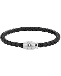 Montblanc - Steel & Leather Bracelet - Lyst