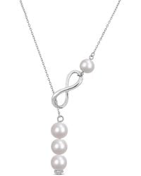 Amour - 8-9 Mm Cultured Freshwater Pearl Infinity Lariat Necklace - Lyst