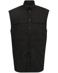 Burberry - Cotton Poplin Panel Detail Sleeveles Shirt - Lyst