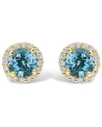 Haus of Brilliance - 10K Topaz And 1/6 Cttw Diamond Halo Stud Earring - Lyst