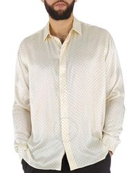 Saint Laurent - Studded Silk Satin Long Sleeve Shirt, Brand Size 40 - Lyst