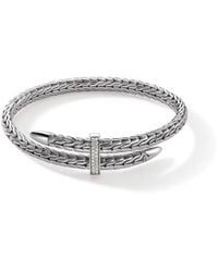 John Hardy - Spear Flex Cuff, Sterling, Diamonds, 5.5Mm - Lyst