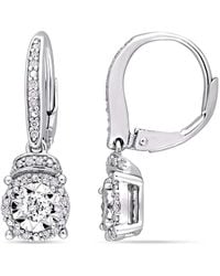Amour - 1/3 Ct Tw Diamond Leverback Earrings - Lyst