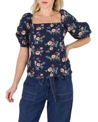 Polo Ralph Lauren - Ladies Floral Print Linen Puff Sleeve Blouse - Lyst