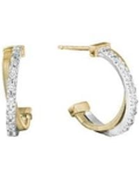 Marco Bicego - 18K Masai Collection & Pave Diamond Crossover Hoop - Lyst