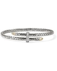 John Hardy - Spear Flex Cuff, Sterling, Diamonds, 4Mm - Lyst