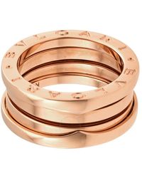 BVLGARI - 18 Kt Rose B.Zero1 Three-Band Ring - Lyst