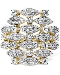 Haus of Brilliance - 14K 1.0 Cttw Diamond Geometric Stacked Open Cocktail Ring - Lyst