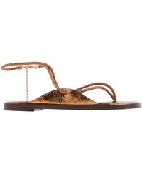 Ferragamo - Riace Strappy Flat Sandals - Lyst