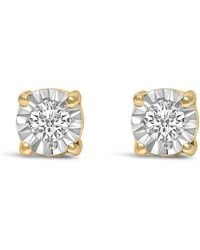 Haus of Brilliance - 10K Plated .925 Sterling 1/10 Cttw Round-Cut Lab Grown Diamond Stud Earrings - Lyst