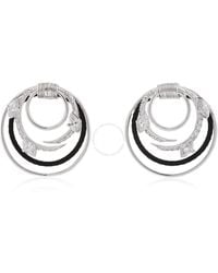 Charriol - Tango White Cz Stones Steel Black Pvd Cable Earrings - Lyst