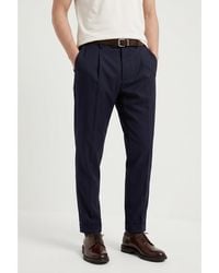 Brunello Cucinelli - Wool Silk Tapered Trousers, Brand Size 56 (Us - Lyst