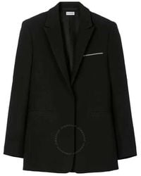 Burberry - Single-Breasted Wool Tailored Jacket, Brand Size 50 Us - Lyst