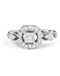 Haus of Brilliance - 14K Diamond 3/4 Cttw Diamond Halo Style And Woven Shank Engagement Ring - Lyst