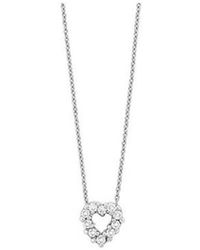 Roberto Coin - 18k White Gold Tiny Treasures Diamond Baby Heart Pendant - Lyst